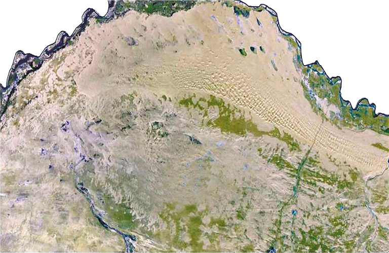 2000年库布其沙漠卫星遥感图